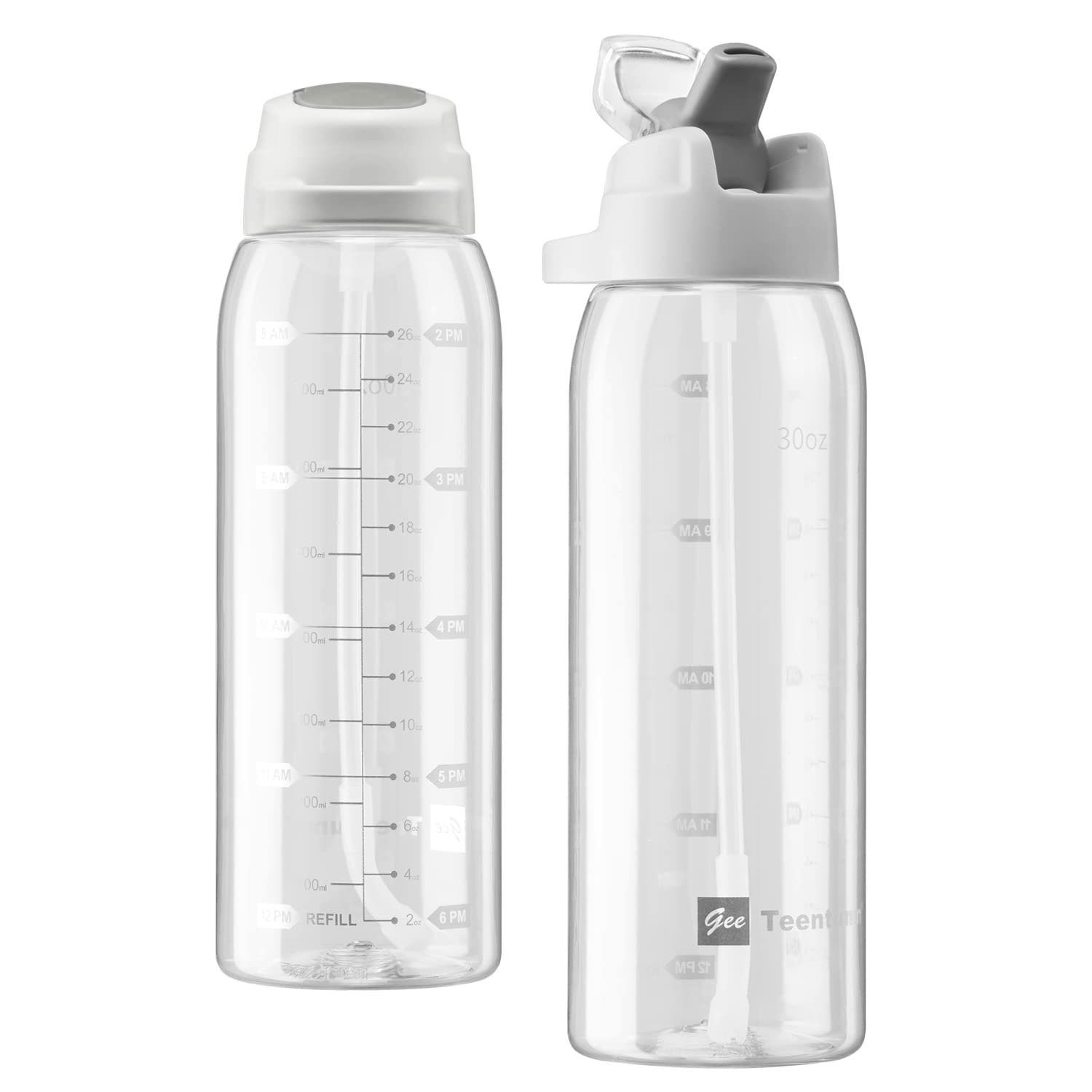 30oz Sport Water Bottle with Time Markers, Large Durable Gym Plastic Bottle for Fitness, Outdoor Enthusiasts, Leakproof (Pack of 1)