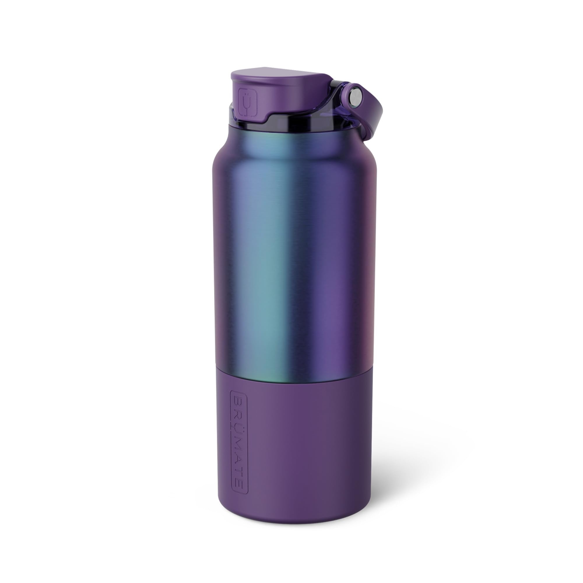 BrüMate Rise 35oz Water Bottle With 100% Leakproof Covered Silicone Straw | Insulated Stainless Steel Water Bottle | Fast Flow | Soft Sip Silicone Spout | Removable Straw | BPA-Free (Nightfall Blue)