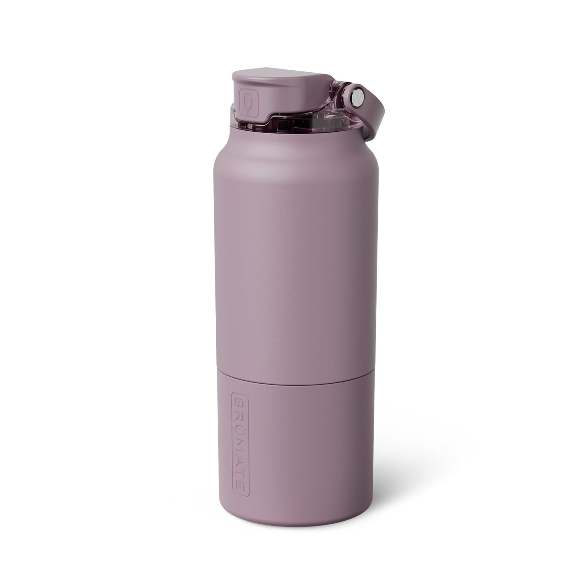BrüMate Rise 25oz Water Bottle With 100% Leakproof Covered Silicone Straw | Insulated Stainless Steel Water Bottle | Cup-Holder Friendly | Fast Flow | Soft Sip Silicone Spout | BPA-Free (Dark Aura)