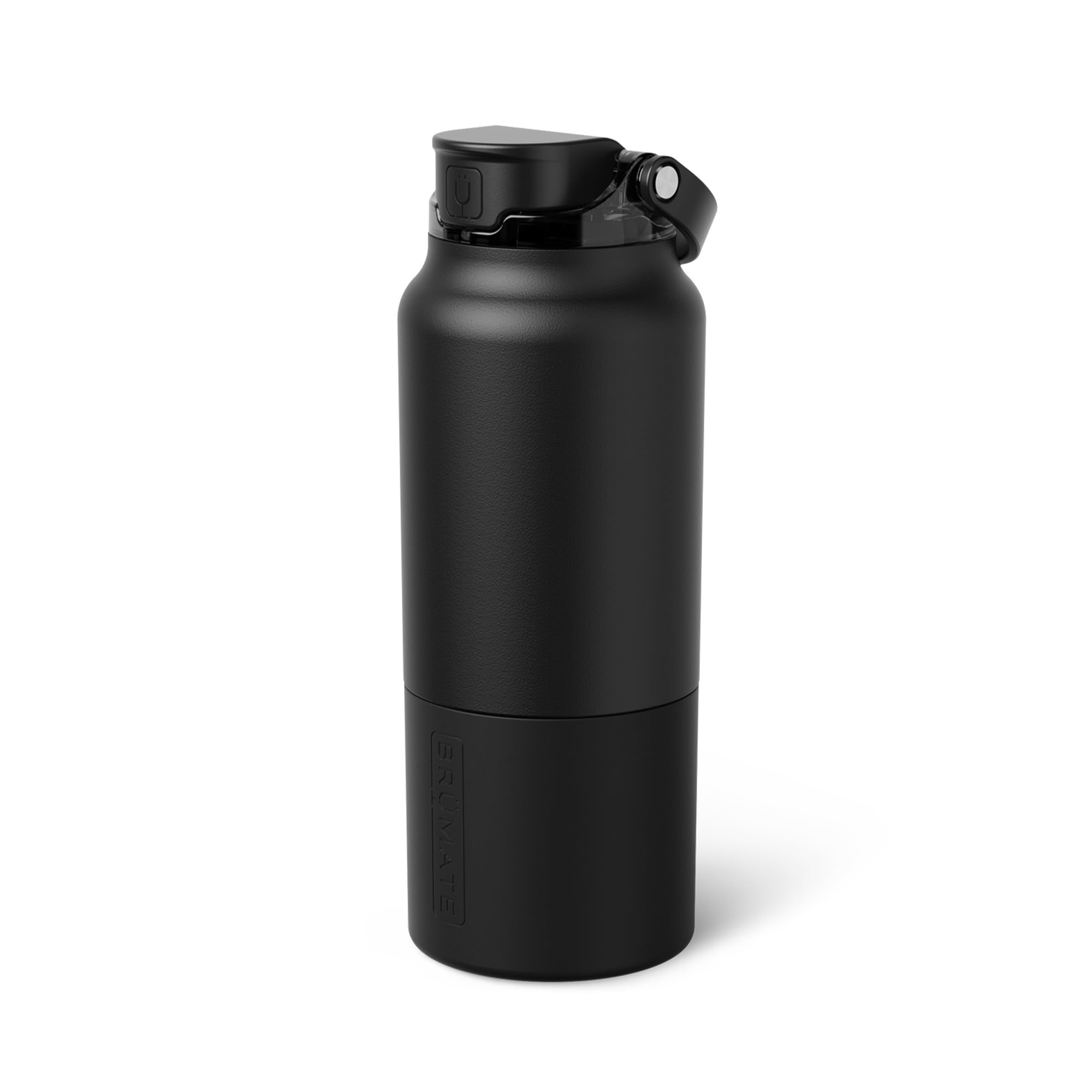 BrüMate Rise 25oz Water Bottle With 100% Leakproof Covered Silicone Straw | Insulated Stainless Steel Water Bottle | Cup-Holder Friendly | Fast Flow | Soft Sip Silicone Spout | BPA-Free (Dark Aura)