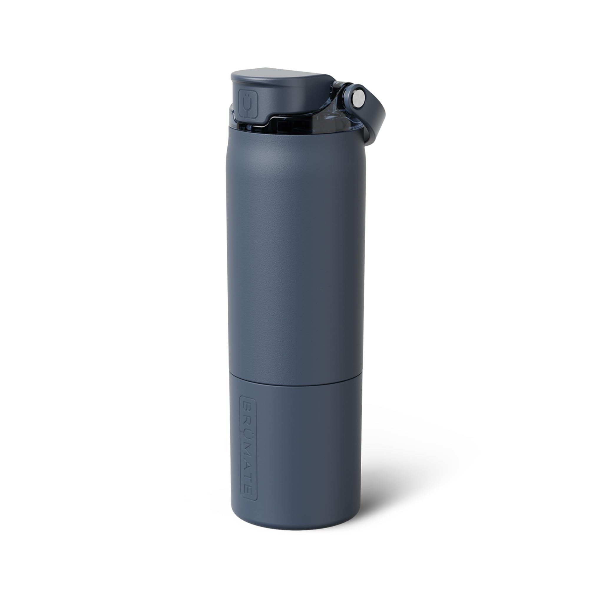 BrüMate Rise 35oz Water Bottle With 100% Leakproof Covered Silicone Straw | Insulated Stainless Steel Water Bottle | Fast Flow | Soft Sip Silicone Spout | Removable Straw | BPA-Free (Nightfall Blue)