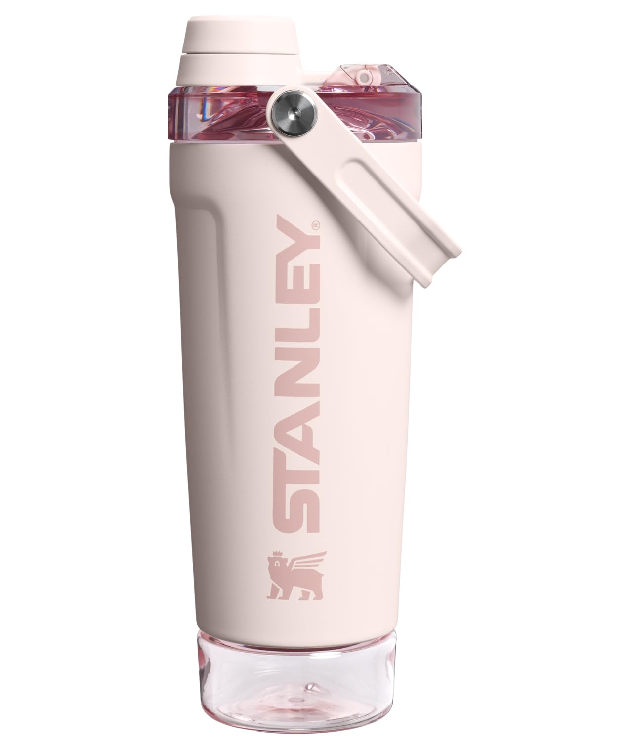 STANLEY Vitalize Shaker Bottle 20 oz | Leakproof Insulated Stainless Steel Shaker Cup | Base Storage and Twist On Fast Flow Lid | Protein Shakes and Pre Workout Powder | BPA-Free | Chalk