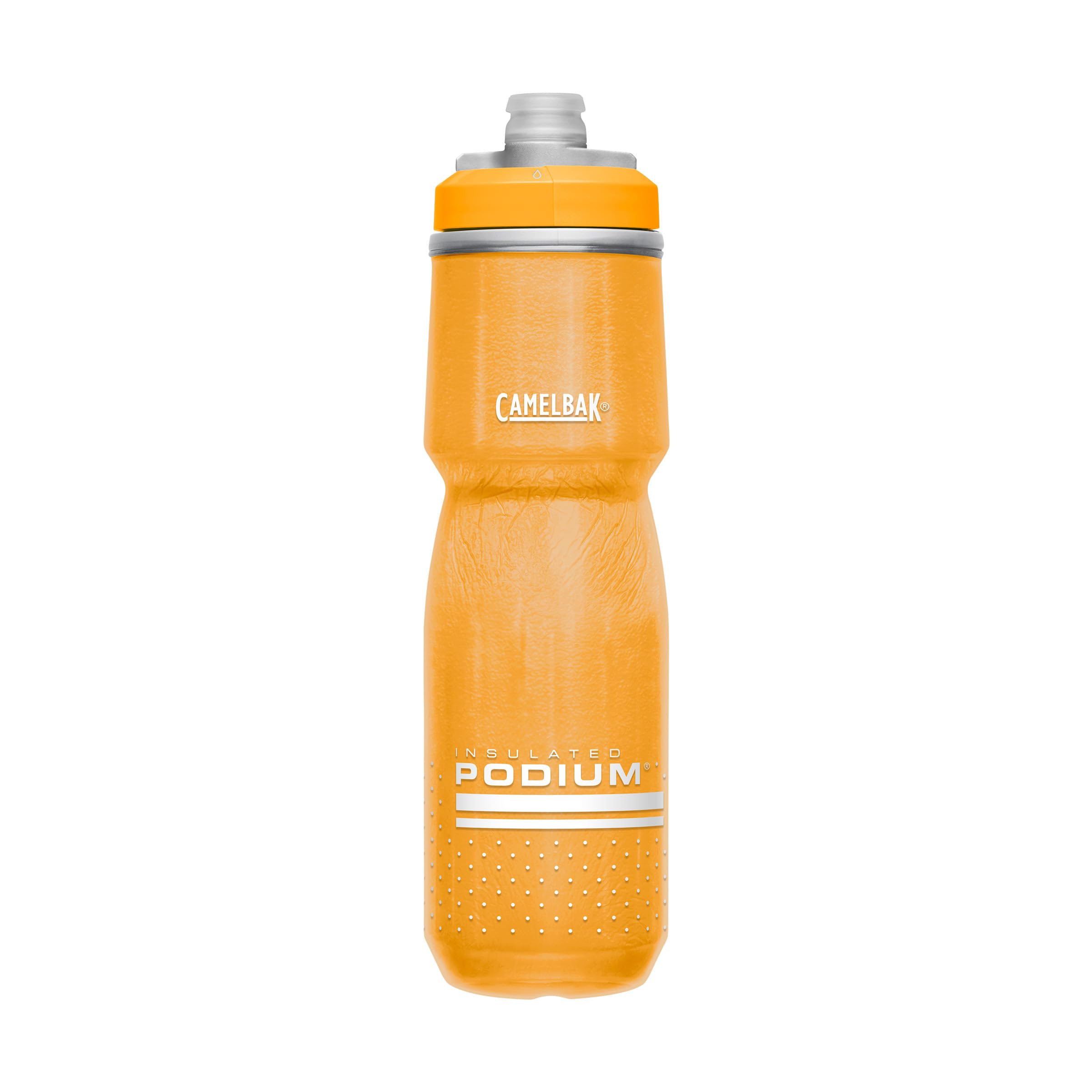 CamelBak Podium Chill Bike Insulated Squeeze Water Bottle Lime/Blue Stripe, 24oz