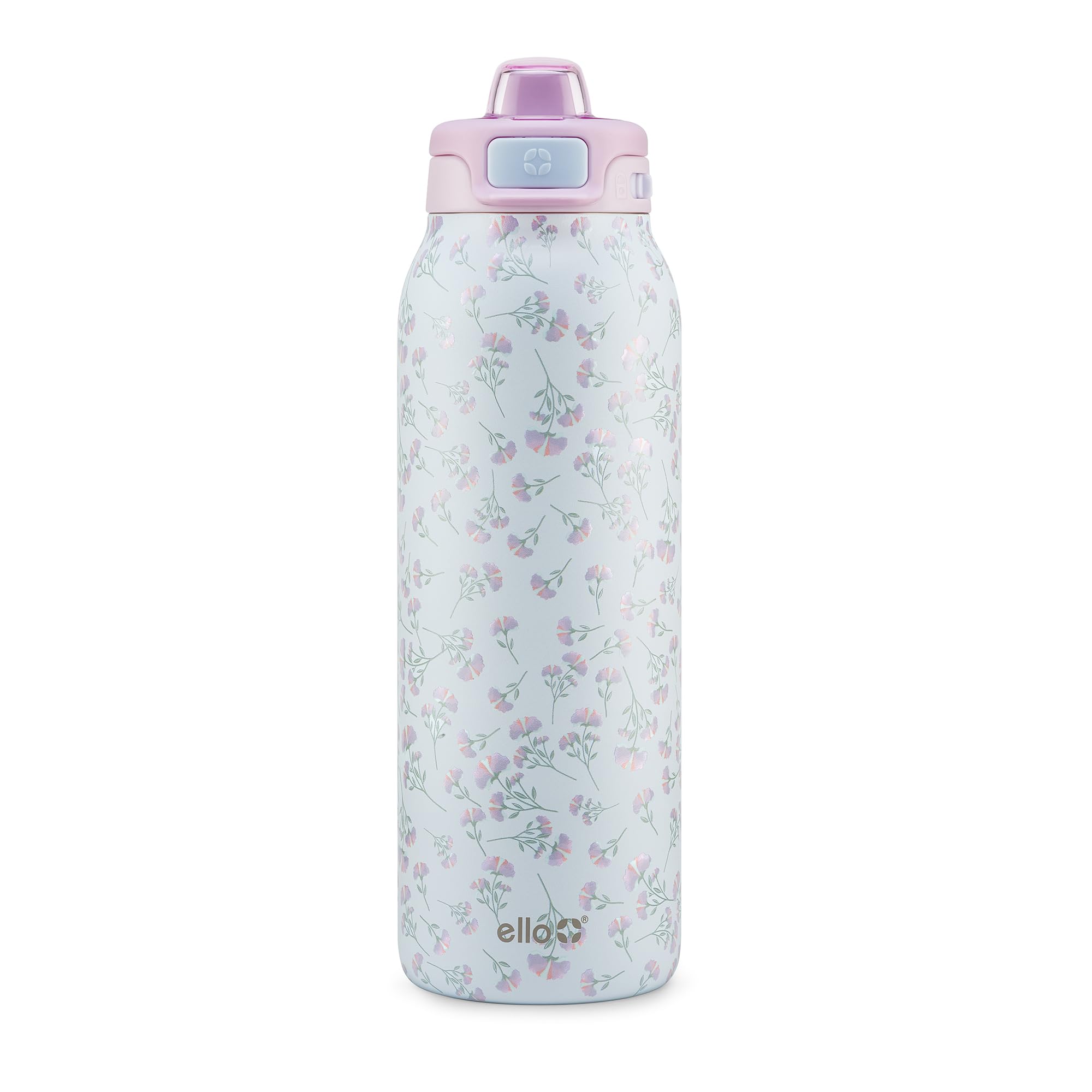 Ello Pop & Fill Insulated Stainless Steel Water Bottle with Quick Fill Lid, Leakproof Locking, Sip or Chug Spout, BPA-Free, Double Wall Vacuum Insulated for Sports, Travel & School- 22oz / 32oz / 40oz