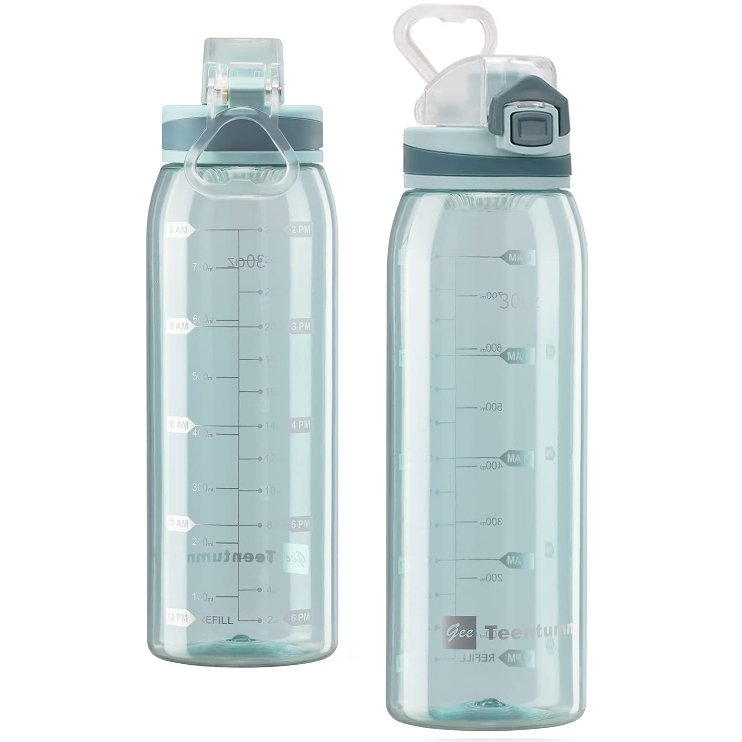 30oz Sport Water Bottle with Time Markers, Large Durable Gym Plastic Bottle for Fitness, Outdoor Enthusiasts, Leakproof (Pack of 1)
