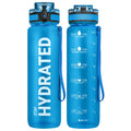 Sahara Sailor Water Bottle 32oz, Durable and Leakproof Water Bottles Motivational with Time Marker, Tritan, BPA Free, Wide Mouth with Easy Clean Brush for Gym, Travel, Home, School, Office (1 Bottle)