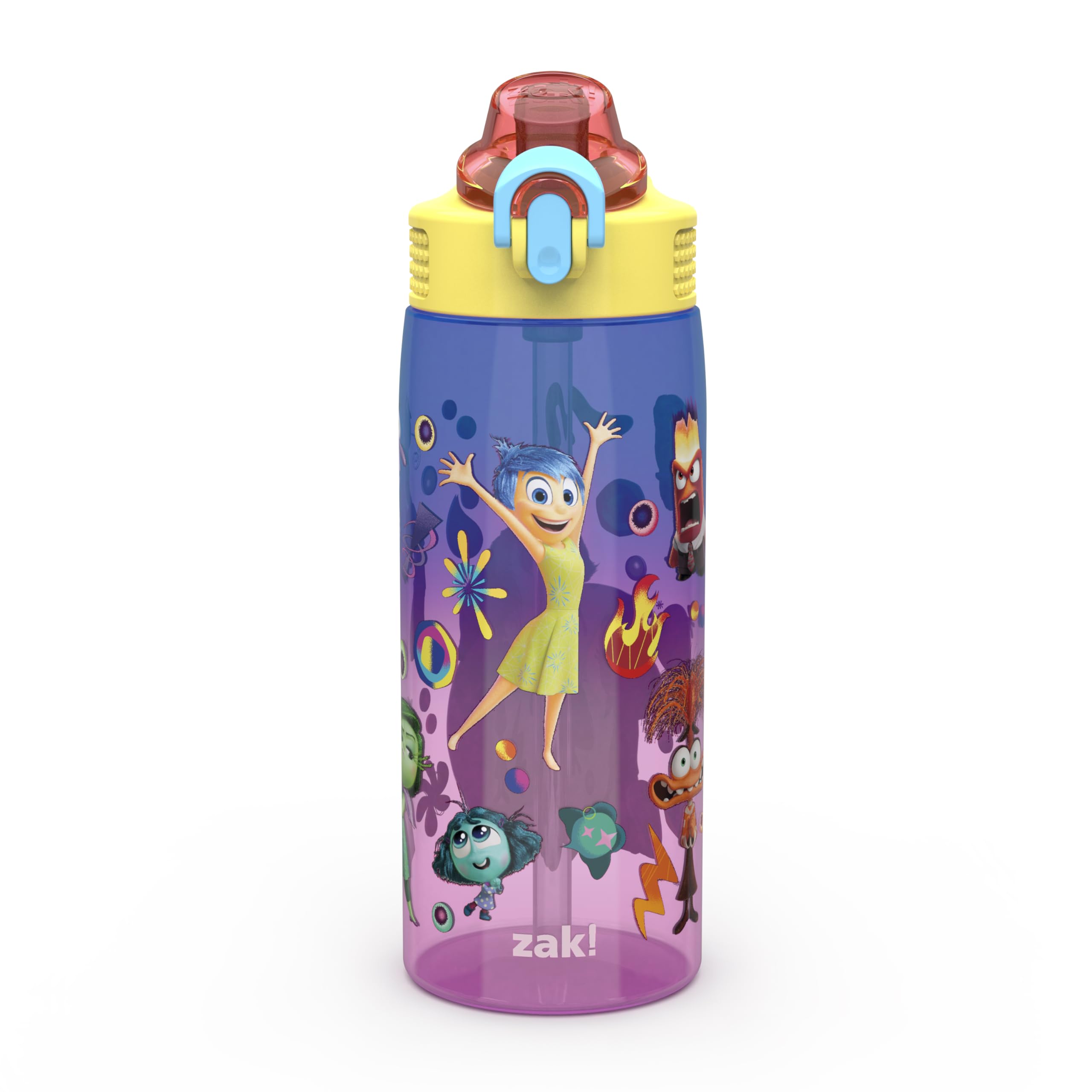 Zak Designs Minecraft Sage Water Bottle For School or Travel, 25oz Durable Plastic Water Bottle With Straw, Handle, and Leak-Proof, Pop-Up Spout Cover (Creeper)