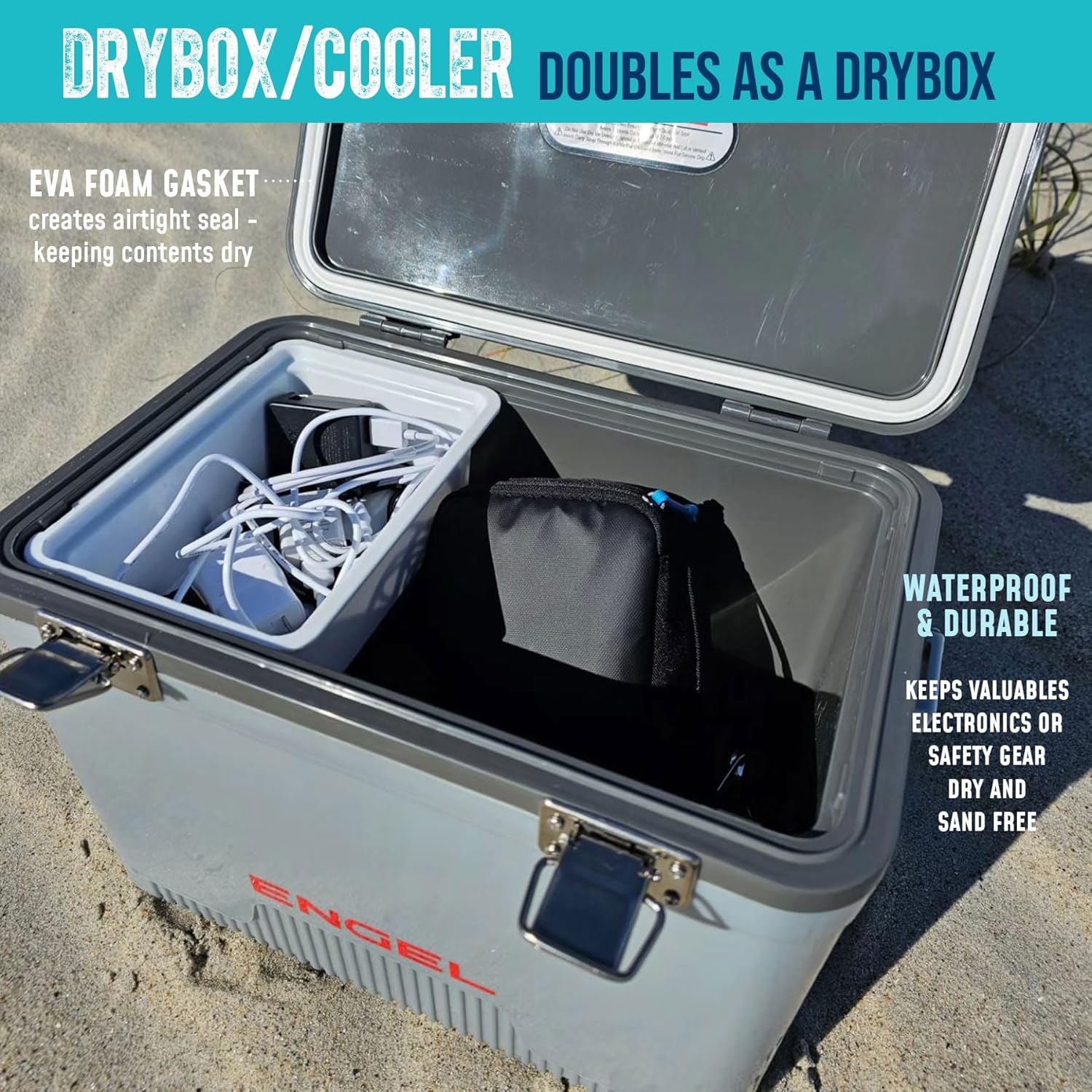ENGEL 13qt Leak-Proof, Air Tight, Drybox Cooler and Small Hard Shell Lunchbox for Men and Women